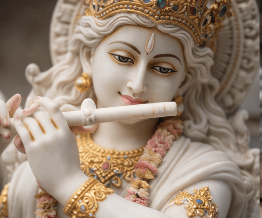Handcrafted marble statue close-up